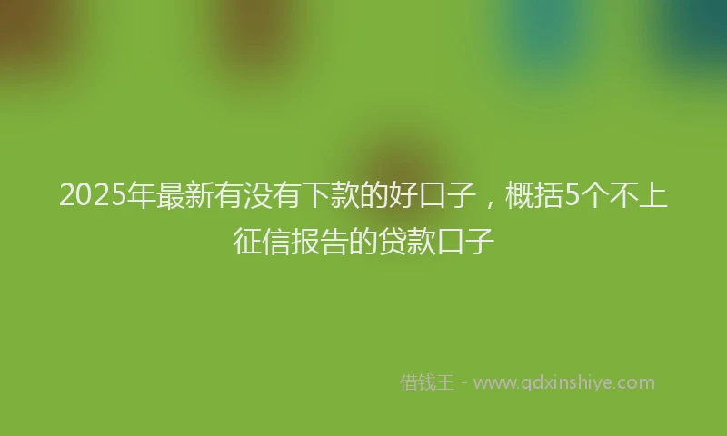 2025年最新有没有下款的好口子，概括5个不上征信报告的贷款口子