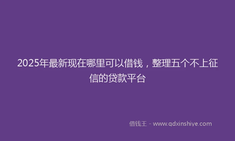 2025年最新现在哪里可以借钱，整理五个不上征信的贷款平台