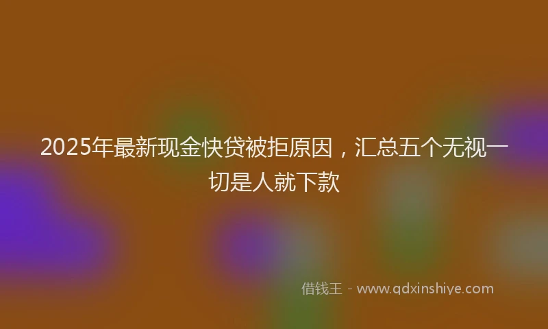 2025年最新现金快贷被拒原因，汇总五个无视一切是人就下款