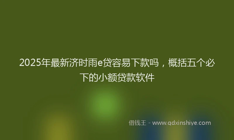 2025年最新济时雨e贷容易下款吗，概括五个必下的小额贷款软件