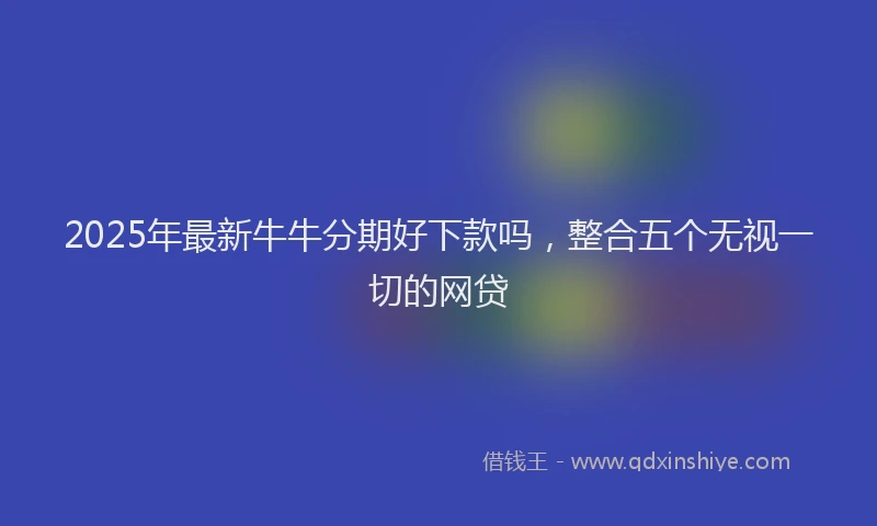 2025年最新牛牛分期好下款吗，整合五个无视一切的网贷
