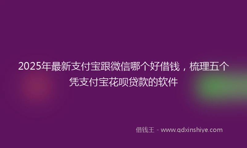 2025年最新支付宝跟微信哪个好借钱，梳理五个凭支付宝花呗贷款的软件