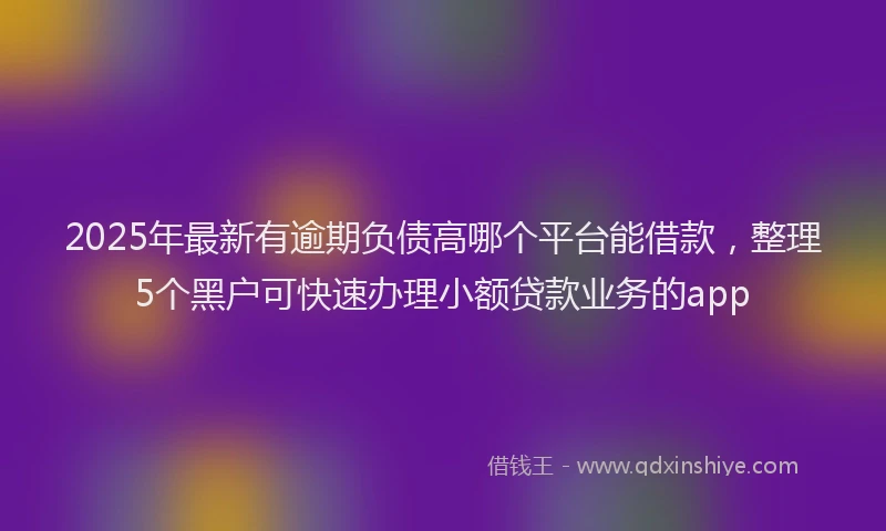 2025年最新有逾期负债高哪个平台能借款，整理5个黑户可快速办理小额贷款业务的app
