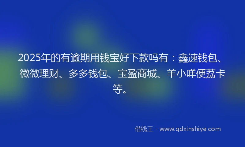 2025年的有逾期用钱宝好下款吗有：鑫速钱包、微微理财、多多钱包、宝盈商城、羊小咩便荔卡等。