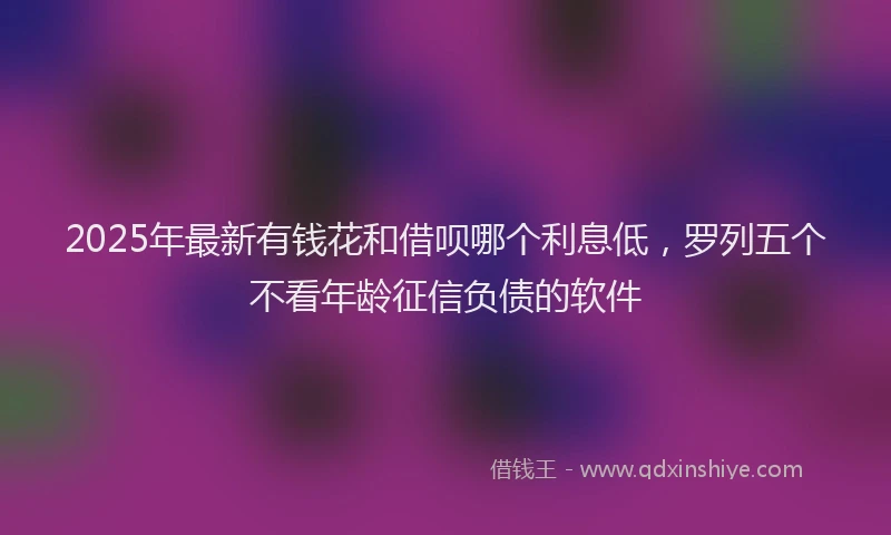 2025年最新有钱花和借呗哪个利息低，罗列五个不看年龄征信负债的软件