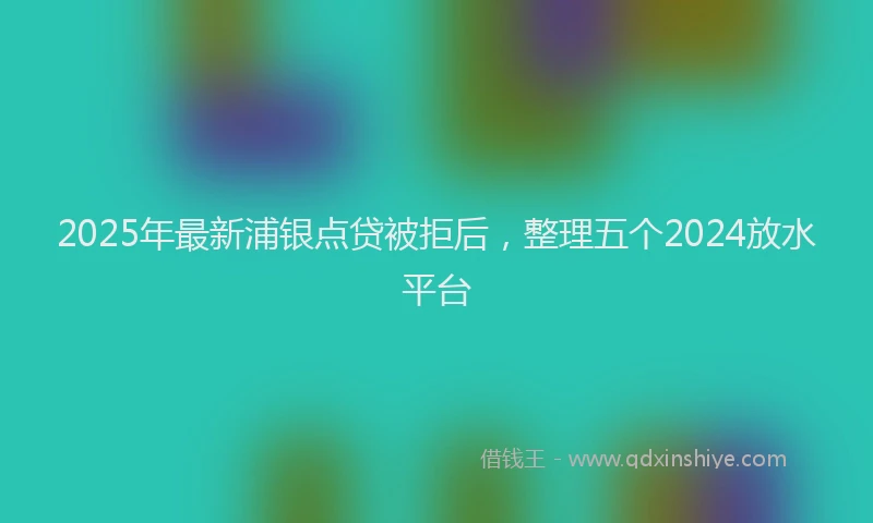 2025年最新浦银点贷被拒后，整理五个2024放水平台
