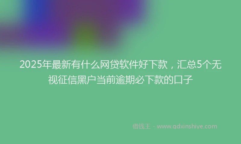 2025年最新有什么网贷软件好下款，汇总5个无视征信黑户当前逾期必下款的口子