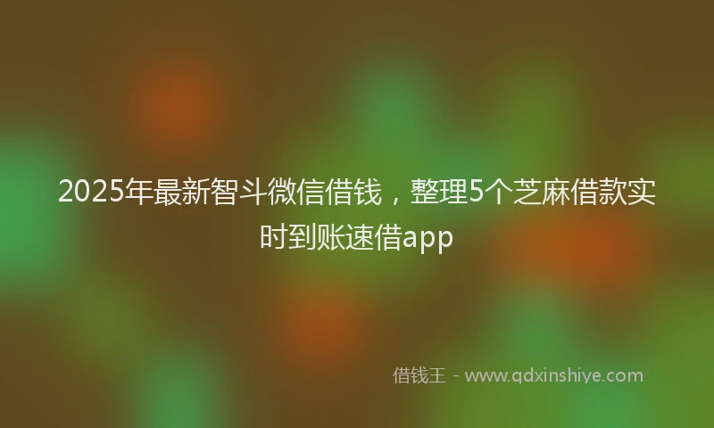 2025年最新智斗微信借钱，整理5个芝麻借款实时到账速借app