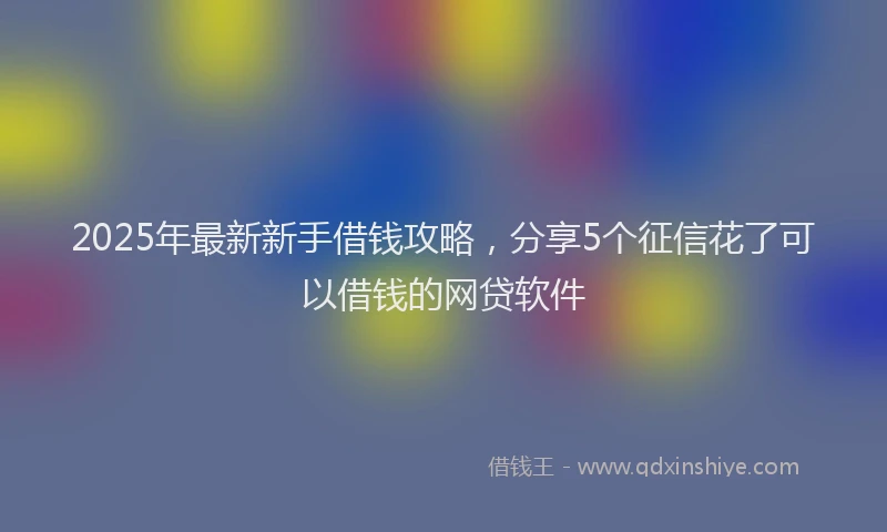 2025年最新新手借钱攻略，分享5个征信花了可以借钱的网贷软件