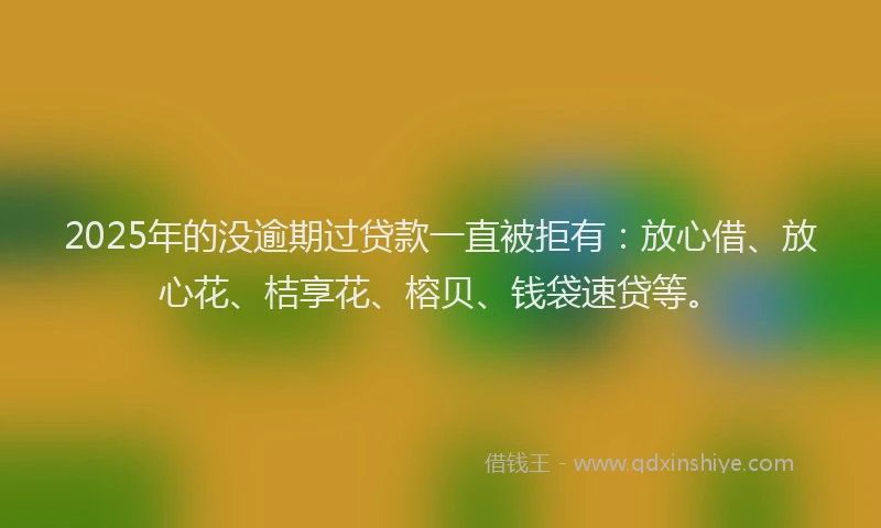 2025年的没逾期过贷款一直被拒有：放心借、放心花、桔享花、榕贝、钱袋速贷等。