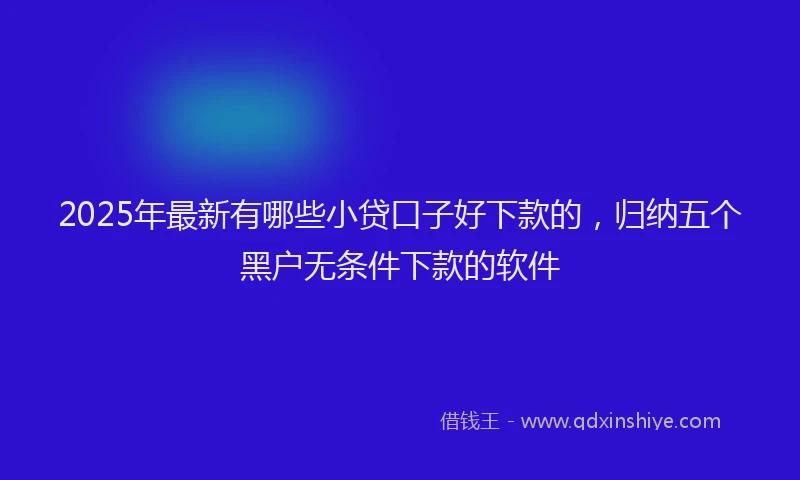 2025年最新有哪些小贷口子好下款的，归纳五个黑户无条件下款的软件