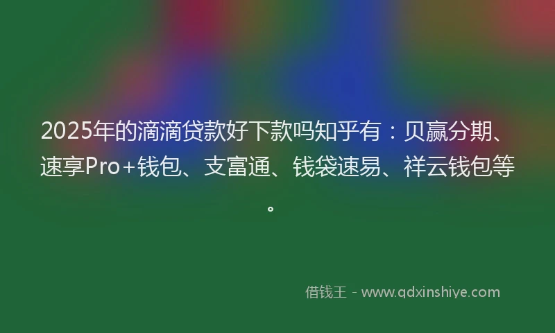 2025年的滴滴贷款好下款吗知乎有：贝赢分期、速享Pro+钱包、支富通、钱袋速易、祥云钱包等。