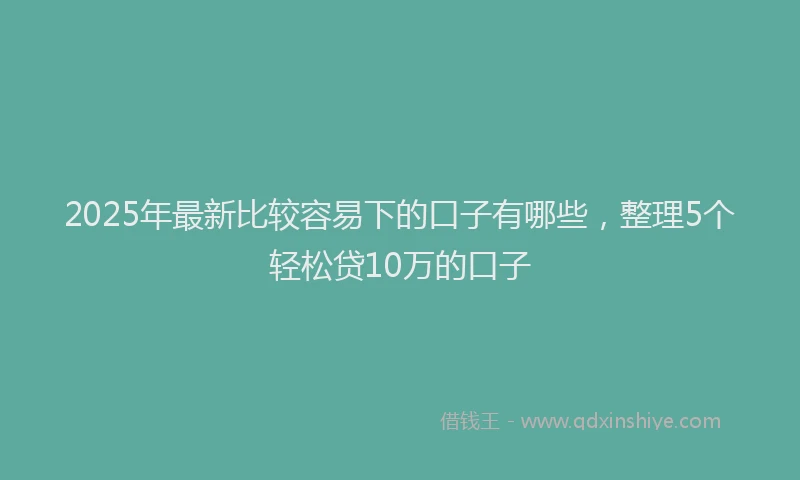 2025年最新比较容易下的口子有哪些，整理5个轻松贷10万的口子