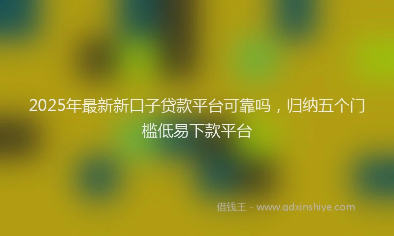 2025年最新新口子贷款平台可靠吗，归纳五个门槛低易下款平台