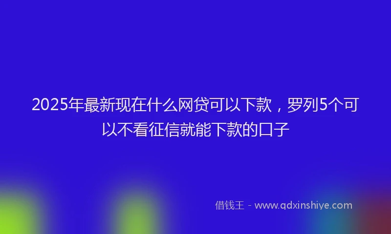 2025年最新现在什么网贷可以下款，罗列5个可以不看征信就能下款的口子