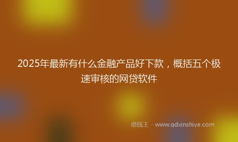 2025年最新有什么金融产品好下款，概括五个极速审核的网贷软件