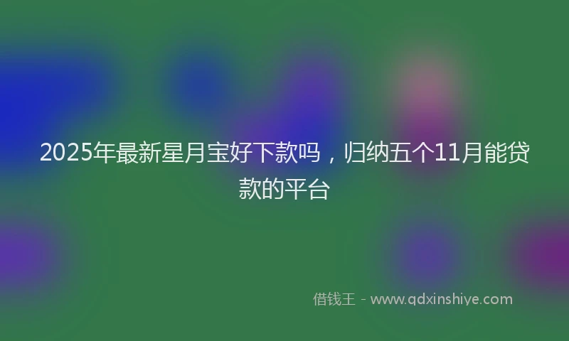 2025年最新星月宝好下款吗，归纳五个11月能贷款的平台