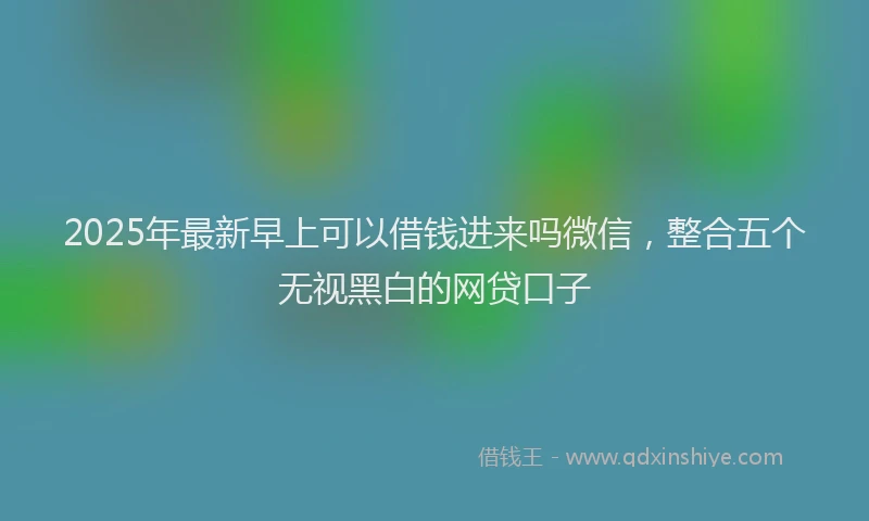 2025年最新早上可以借钱进来吗微信，整合五个无视黑白的网贷口子