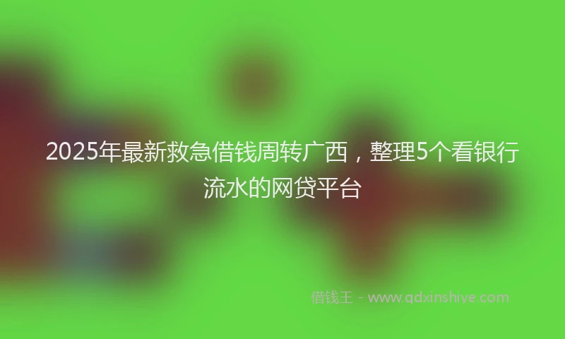 2025年最新救急借钱周转广西，整理5个看银行流水的网贷平台