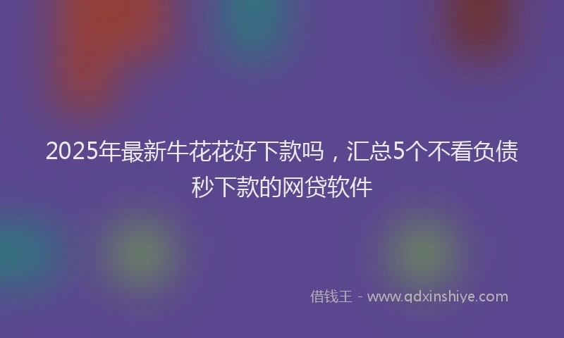 2025年最新牛花花好下款吗，汇总5个不看负债秒下款的网贷软件