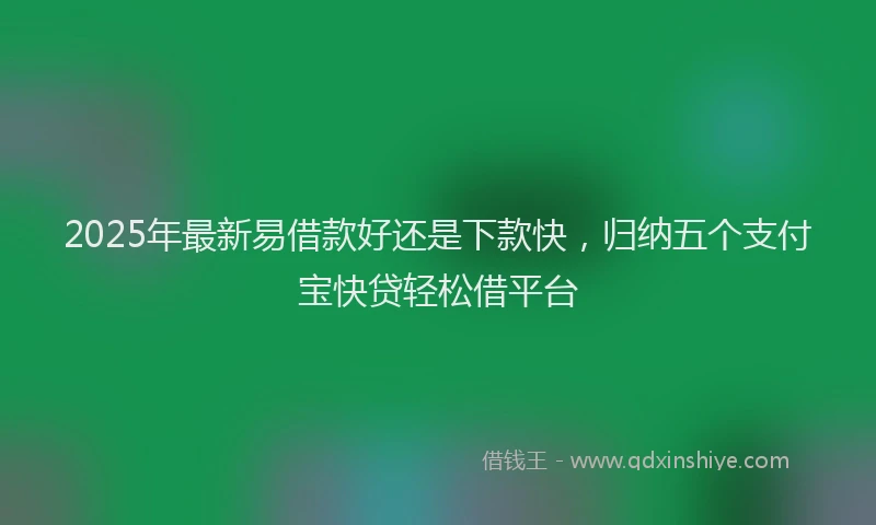 2025年最新易借款好还是下款快，归纳五个支付宝快贷轻松借平台