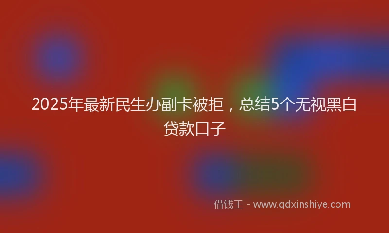 2025年最新民生办副卡被拒，总结5个无视黑白贷款口子