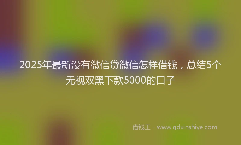2025年最新没有微信贷微信怎样借钱，总结5个无视双黑下款5000的口子
