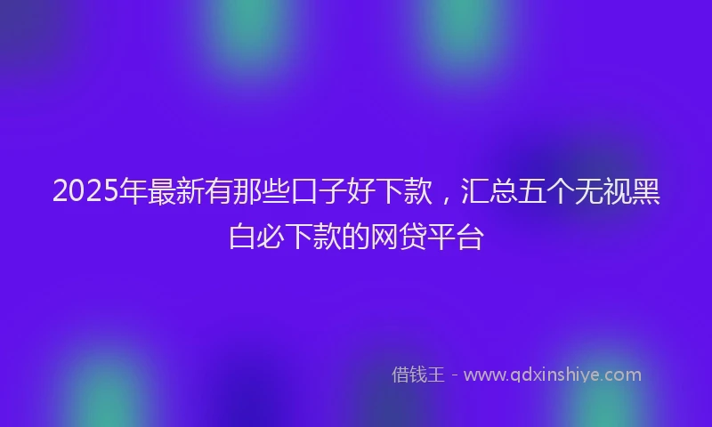 2025年最新有那些口子好下款，汇总五个无视黑白必下款的网贷平台