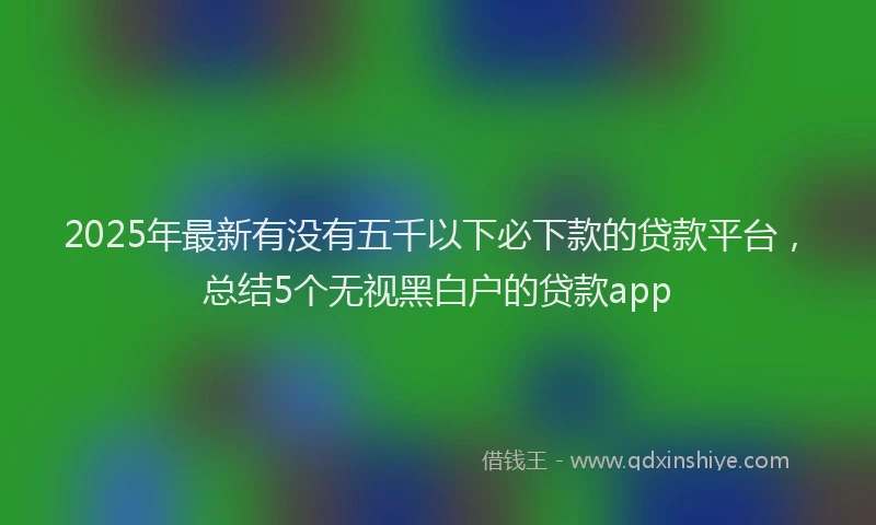 2025年最新有没有五千以下必下款的贷款平台，总结5个无视黑白户的贷款app