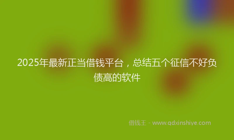 2025年最新正当借钱平台，总结五个征信不好负债高的软件
