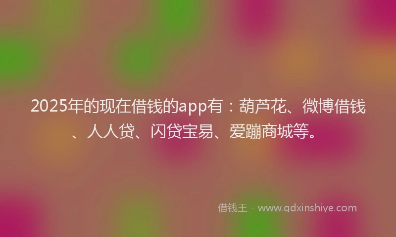 2025年的现在借钱的app有：葫芦花、微博借钱、人人贷、闪贷宝易、爱蹦商城等。