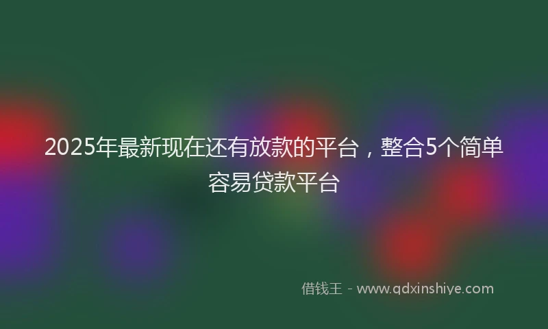 2025年最新现在还有放款的平台，整合5个简单容易贷款平台