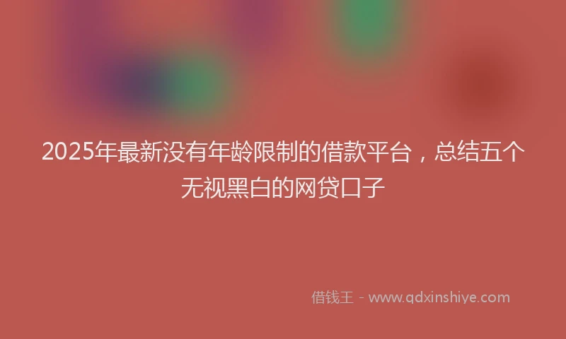 2025年最新没有年龄限制的借款平台，总结五个无视黑白的网贷口子
