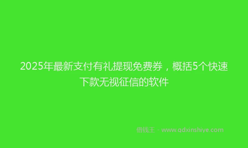 2025年最新支付有礼提现免费券，概括5个快速下款无视征信的软件