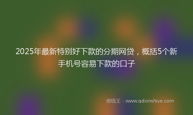 2025年最新特别好下款的分期网贷，概括5个新手机号容易下款的口子