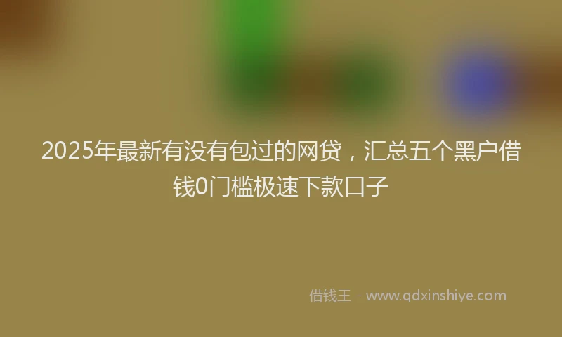 2025年最新有没有包过的网贷，汇总五个黑户借钱0门槛极速下款口子