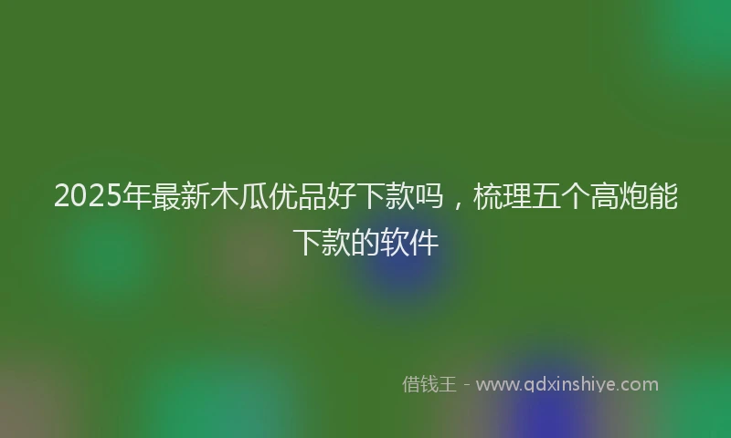 2025年最新木瓜优品好下款吗，梳理五个高炮能下款的软件
