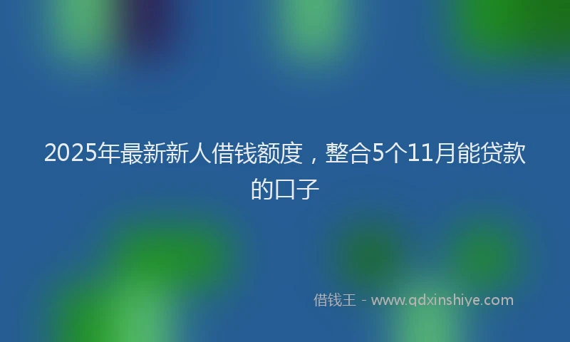 2025年最新新人借钱额度，整合5个11月能贷款的口子