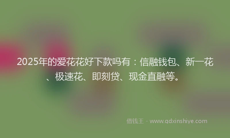 2025年的爱花花好下款吗有:信融钱包、新一花、极速花、即刻贷、现金直融等。