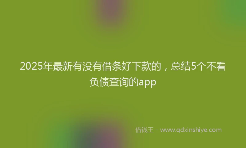 2025年最新有没有借条好下款的，总结5个不看负债查询的app