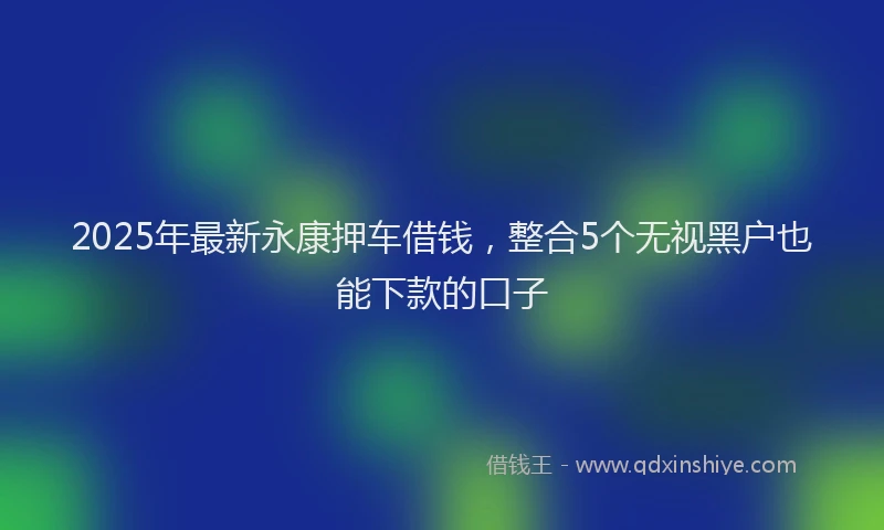 2025年最新永康押车借钱，整合5个无视黑户也能下款的口子
