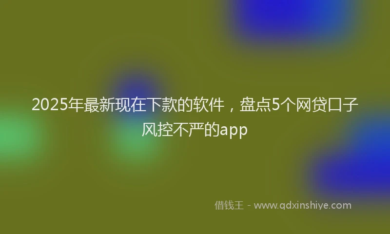 2025年最新现在下款的软件，盘点5个网贷口子风控不严的app