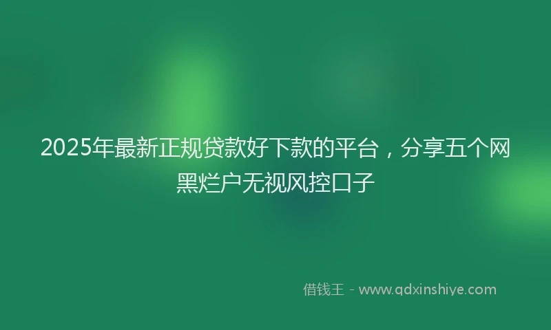 2025年最新正规贷款好下款的平台，分享五个网黑烂户无视风控口子