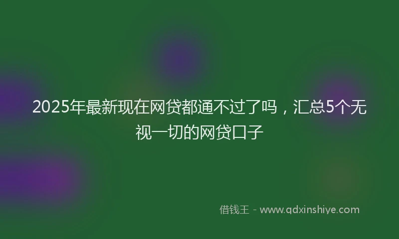 2025年最新现在网贷都通不过了吗，汇总5个无视一切的网贷口子