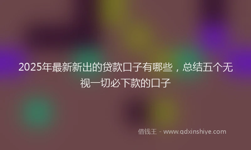 2025年最新新出的贷款口子有哪些，总结五个无视一切必下款的口子