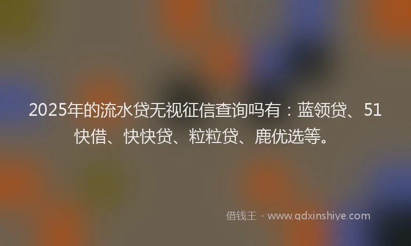 2025年的流水贷无视征信查询吗有：蓝领贷、51快借、快快贷、粒粒贷、鹿优选等。