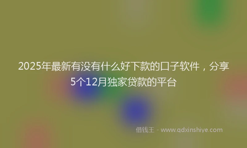 2025年最新有没有什么好下款的口子软件，分享5个12月独家贷款的平台
