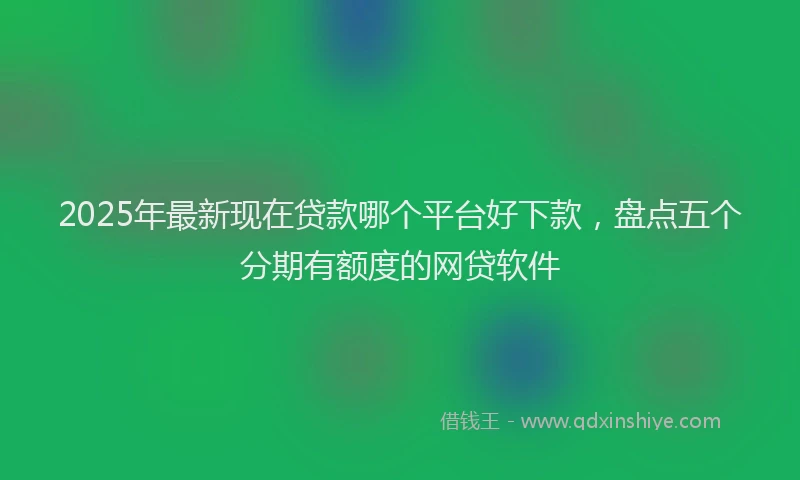 2025年最新现在贷款哪个平台好下款，盘点五个分期有额度的网贷软件