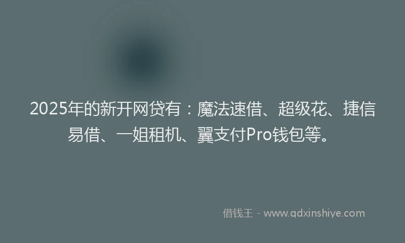 2025年的新开网贷有：魔法速借、超级花、捷信易借、一姐租机、翼支付Pro钱包等。
