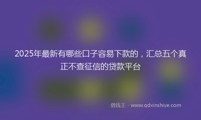 2025年最新有哪些口子容易下款的，汇总五个真正不查征信的贷款平台